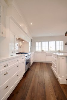 Oak floor, brushed and oiled 190mm width