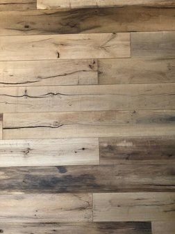 Vintage aged Oak wall paneling, ceiling