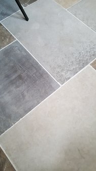 Burgundy tiles, Limestone Dordogne mix 