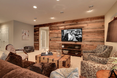 Vintage aged Oak wall paneling, ceiling