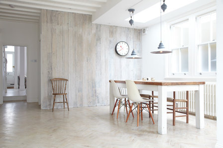 Vintage aged Oak wall paneling, ceiling