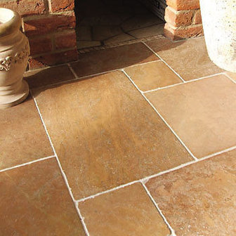 Burgundy Flagstones, Aged natural stone flooring