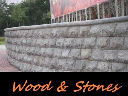 Granite wall stones, border stones