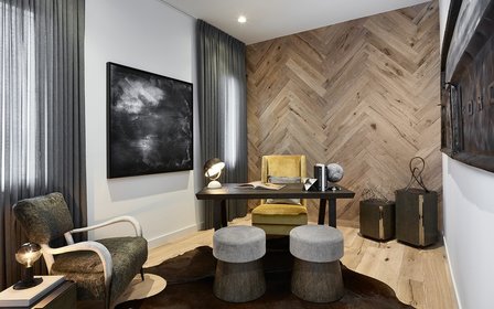 Vintage aged Oak wall paneling, ceiling, Herringbone