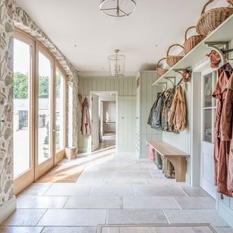 Burgundy tiles, Limestone floors for inside and outside