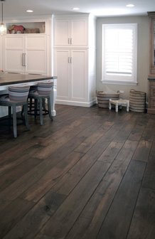 Distressed antiqued oak floor