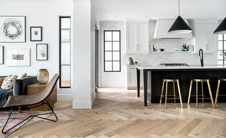 Oak Herringbone Floor aged and brushed