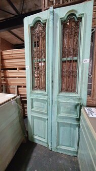 Unique Antique French double door with ironwork 110x240 cm