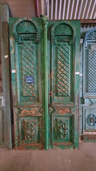 Unique Antique French double door with wood carving 125x240 cm