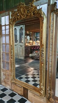 French brocante baroque mirror 120x220 cm