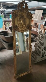 French brocante baroque mirror 55x175 cm