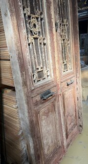 Unieke Antieke Massief Houten Deur 128x256 cm &ndash; Handgemaakt &amp; Tijdloos