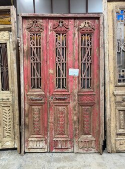 Unieke antieke deur &ndash; Originele historische houten entree, 147 &times; 245 cm