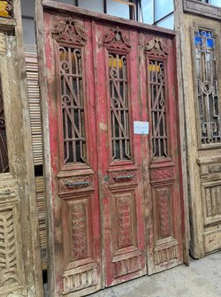 Unieke antieke deur &ndash; Originele historische houten entree, 147 &times; 245 cm