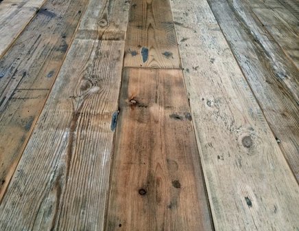 Old antique pine floorboards, around 150 years old