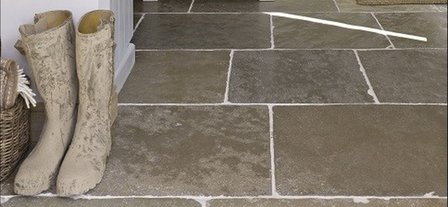 Burgundy Flagstones, Aged natural stone flooring