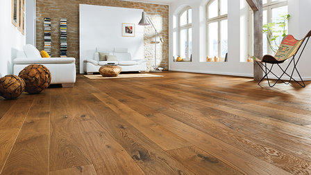 Smoked oak floortiles, multilayer