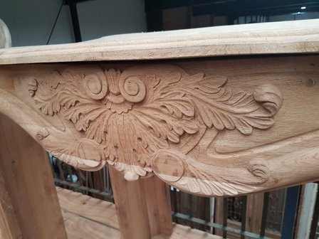 Solid oak fireplace with wood carving