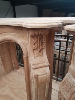 Solid oak fireplace with wood carving