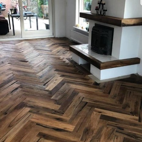 Antique Herringbone Floor, ready oiled oak floors