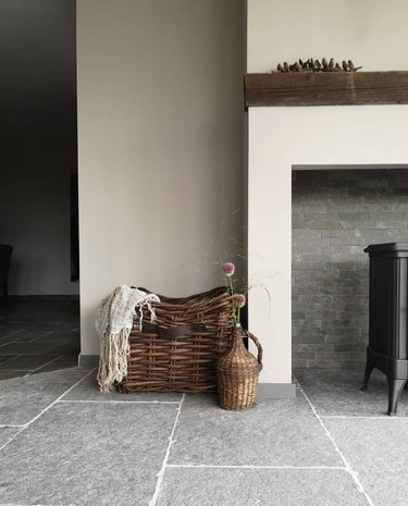 Burgundy tiles, Cathedral Grey Big Roman pattern