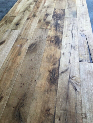 Distressed antiqued oak floor