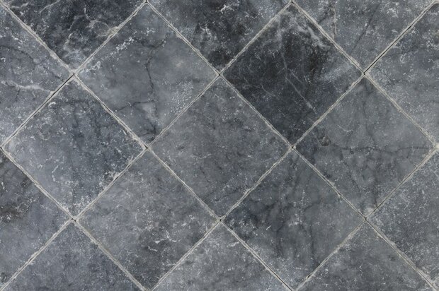 Antiqued marble, bluestone tiles 15x15 cm
