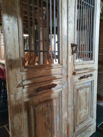 Unique Antique French double door with ironwork 164x300 cm