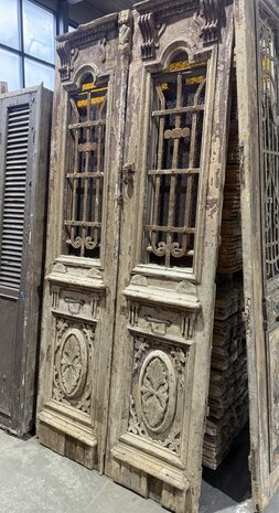 Antique Wooden Door 115x249 cm &ndash; Hand-Carved & Unique