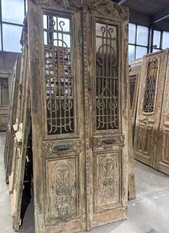 Rare Antique Solid Wood Door 116x262 cm &ndash; Timeless Handcrafted