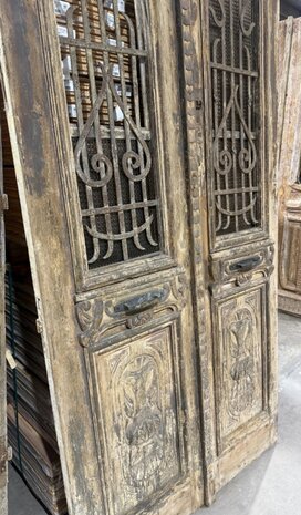 Rare Antique Solid Wood Door 116x262 cm &ndash; Timeless Handcrafted