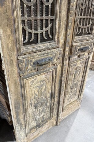 Rare Antique Solid Wood Door 116x262 cm &ndash; Timeless Handcrafted