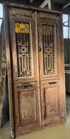 Unieke Antieke Massief Houten Deur 128x256 cm &ndash; Handgemaakt & Tijdloos