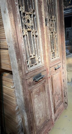 Unieke Antieke Massief Houten Deur 128x256 cm &ndash; Handgemaakt & Tijdloos