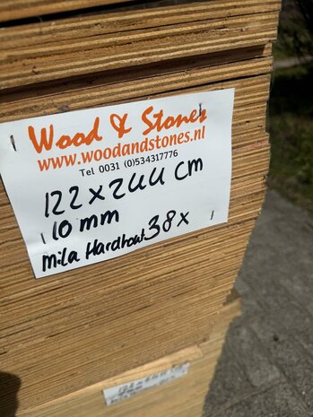 Hardhout multiplex platen 10 mm dik 122x244 cm