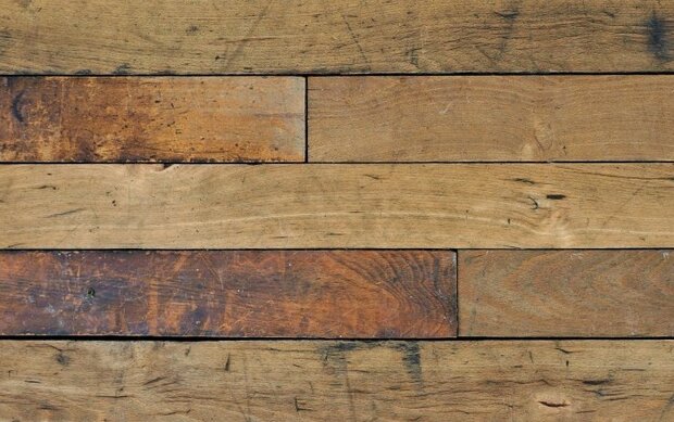 Antiek massieve eikenhouten stroken vloer 44,7m2 UNIEK!