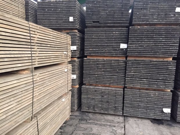 140 pieces scaffolding boards 30x200mm 3.00m Old gray