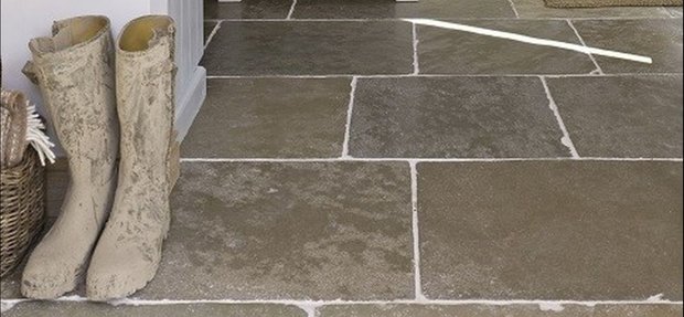 Burgundy Flagstones, Aged natural stone flooring