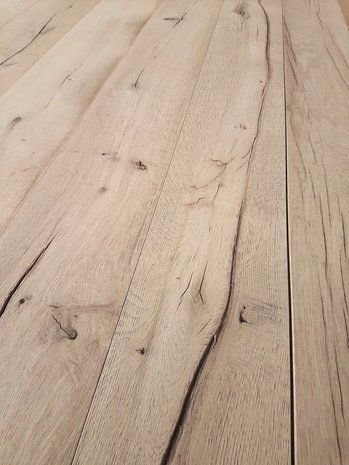 148 m2 oak flooring aged, brushed, and ready oiled