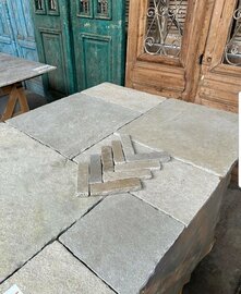 140m2 Bourgondische dallen Raw Chateau, antieke kalksteen vloer