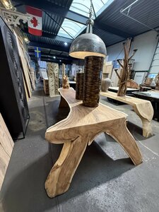 Massiver Suar-Tisch – Ein einzigartiges Naturmöbel aus einem einzigen Holzstück**